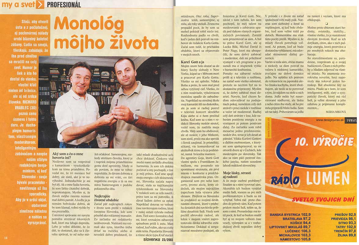 Časopis Slovenka 23/2003: Monológ môjho života