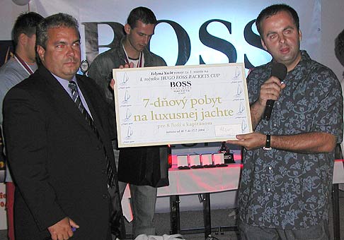 Odovzdávanie cien na prvom ročníku HUGO BOSS Rackets cup v NTC v Bratislave.